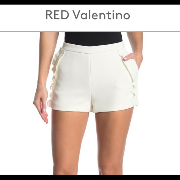 Red Valentino ruffle latte solid shorts